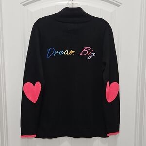 Edinburgh Knitwear Sweater "Dream Big" Heart Pima Cotton New